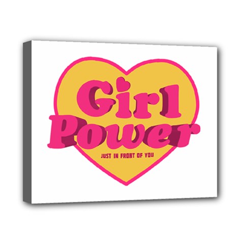 Girl Power Heart Shaped Typographic Design Quote Canvas 10  X 8  (framed) by dflcprints