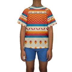 Tribal Shapes   Kid s Short Sleeve Swimwear by LalyLauraFLM