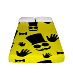 Gentlemen - Yellow Pattern Fitted Sheet (full/ Double Size) by Valentinaart