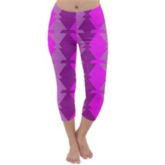 Fabric Textile Design Purple Pink Capri Winter Leggings  by Nexatart