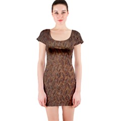 Texture Background Rust Surface Shape Short Sleeve Bodycon Dress by Simbadda