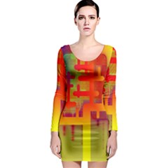 Binary Binary Code Binary System Long Sleeve Bodycon Dress by Simbadda