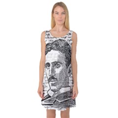 Nikola Tesla Sleeveless Satin Nightdress by Valentinaart