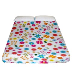 Floral Pattern Fitted Sheet (king Size) by Valentinaart