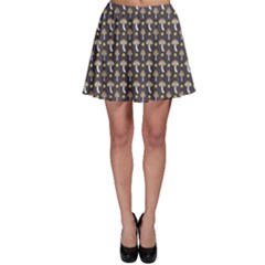 Dark Of Pattern With Abstract Mushrooms And Leaves Skater Skirt by CoolDesigns