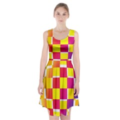 Squares Colored Background Racerback Midi Dress by Simbadda