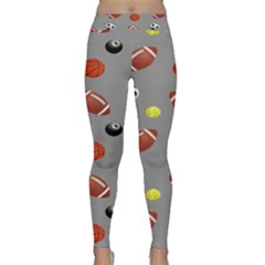 Balltiled Grey Ball Tennis Football Basketball Billiards Classic Yoga Leggings by Mariart