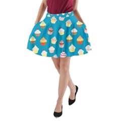 Cupcakes Pattern A-line Pocket Skirt by Valentinaart