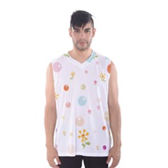 Flower Floral Star Balloon Bubble Men s Basketball Tank Top by Mariart