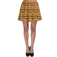 Delicious Burger Pattern Skater Skirt by berwies