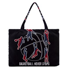 Basketball Never Stops Medium Zipper Tote Bag by Valentinaart