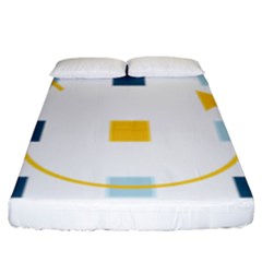 Plaid Arrow Yellow Blue Key Fitted Sheet (king Size) by Mariart