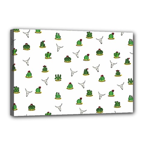 Cactus Pattern Canvas 18  X 12  by Valentinaart