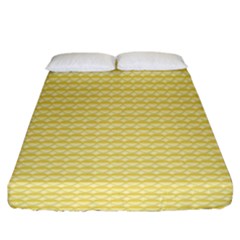 Pattern Yellow Heart Heart Pattern Fitted Sheet (king Size) by Nexatart