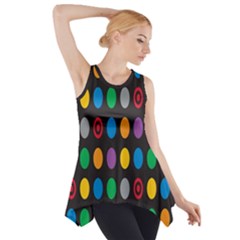 Polka Dots Rainbow Circle Side Drop Tank Tunic by Mariart