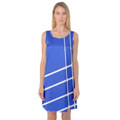 Line Stripes Blue Sleeveless Satin Nightdress by Mariart