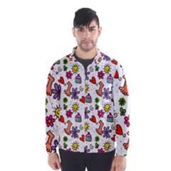 Cute Doodle Wallpaper Pattern Wind Breaker (men) by BangZart