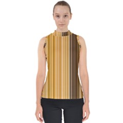 Brown Verticals Lines Stripes Colorful Shell Top by Mariart