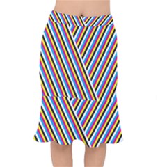 Lines Chevron Yellow Pink Blue Black White Cute Mermaid Skirt by Mariart