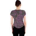 Purple Black Red Fabric Textile Crew Neck Crop Top View2