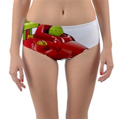 Car Vehicle Racing Car Formula Reversible Mid-waist Bikini Bottoms by Sapixe