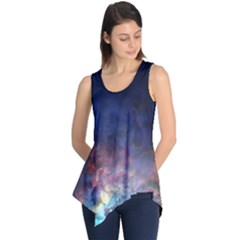 Lagoon Nebula Interstellar Cloud Pastel Pink, Turquoise And Yellow Stars Sleeveless Tunic by genx