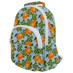 Citrus Tropical Orange Blue Rounded Multi Pocket Backpack by snowwhitegirl