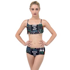 Book Quote Collage Layered Top Bikini Set by Sudhe