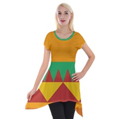 Burger Bread Food Cheese Vegetable Short Sleeve Side Drop Tunic by Sudhe