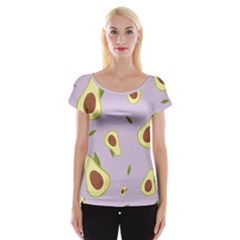 Avocado Green With Pastel Violet Background2 Avocado Pastel Light Violet Cap Sleeve Top by genx