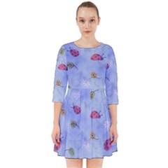 Ladybug Blue Nature Smock Dress by HermanTelo