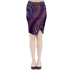 Fractal Mathematics Generated Midi Wrap Pencil Skirt by Bajindul