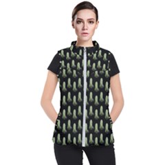 Cactus Black Pattern Women s Puffer Vest by snowwhitegirl