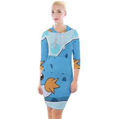 Patokip Quarter Sleeve Hood Bodycon Dress by MuddyGamin9