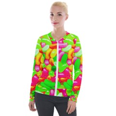 Vibrant Jelly Bean Candy Velour Zip Up Jacket by essentialimage