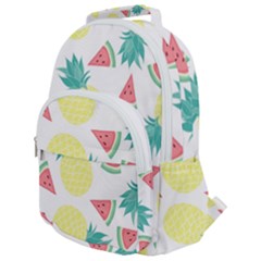 Vector Seamless Pattern With Pineapples Rounded Multi Pocket Backpack by Vaneshart