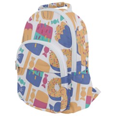 Icecream Pattern Pastel Sumer Rounded Multi Pocket Backpack by Vaneshart