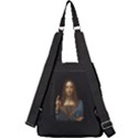 Salvator Mundi Leonardo DaVindi 1500 Jesus Christ Savior of the World Original Paint Most expensive in the world Center Zip Backpack View2