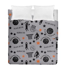 Slam Dunk Basketball Gray Duvet Cover Double Side (full/ Double Size) by mccallacoulturesports