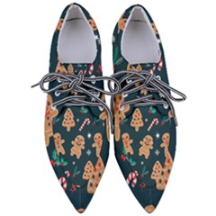 Colourful Funny Christmas Pattern Women s Pointed Oxford Shoes by Vaneshart