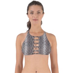 Python Snakeskin Print Perfectly Cut Out Bikini Top by LoolyElzayat