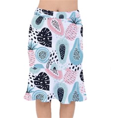 Seamless Pattern With Fruits Short Mermaid Skirt by Nexatart