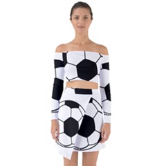 Soccer Lovers Gift Off Shoulder Top With Skirt Set by ChezDeesTees