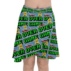 Game Over Karate And Gaming - Pixel Martial Arts Chiffon Wrap Front Skirt by DinzDas