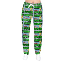 Game Over Karate And Gaming - Pixel Martial Arts Women Velvet Drawstring Pants by DinzDas