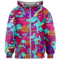 Dinos Kids  Zipper Hoodie Without Drawstring by Sobalvarro