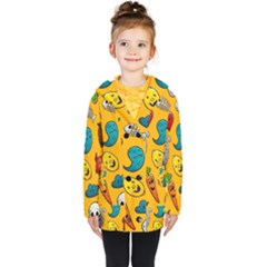 Graffiti Characters Seamless Ornament Kids  Double Breasted Button Coat by Amaryn4rt