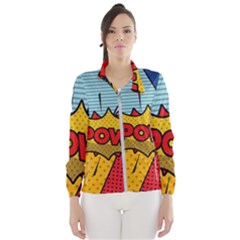 Pow Word Pop Art Style Expression Vector Women s Windbreaker by Amaryn4rt