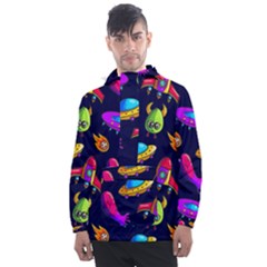 Space Pattern Men s Front Pocket Pullover Windbreaker by Amaryn4rt