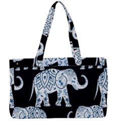 Elephant-pattern-background Canvas Work Bag by Sobalvarro